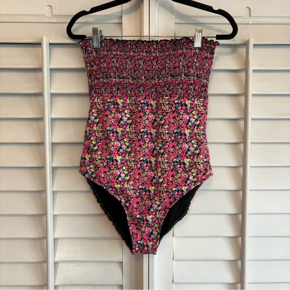 Baltic‎ Born Nikki Black And Pink Floral One Piece Swimsuit Size Medium